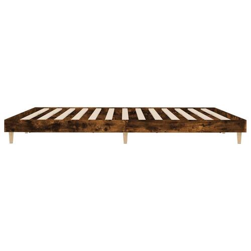 Sengeramme 140x200 cm uden madras konstrueret træ røget eg