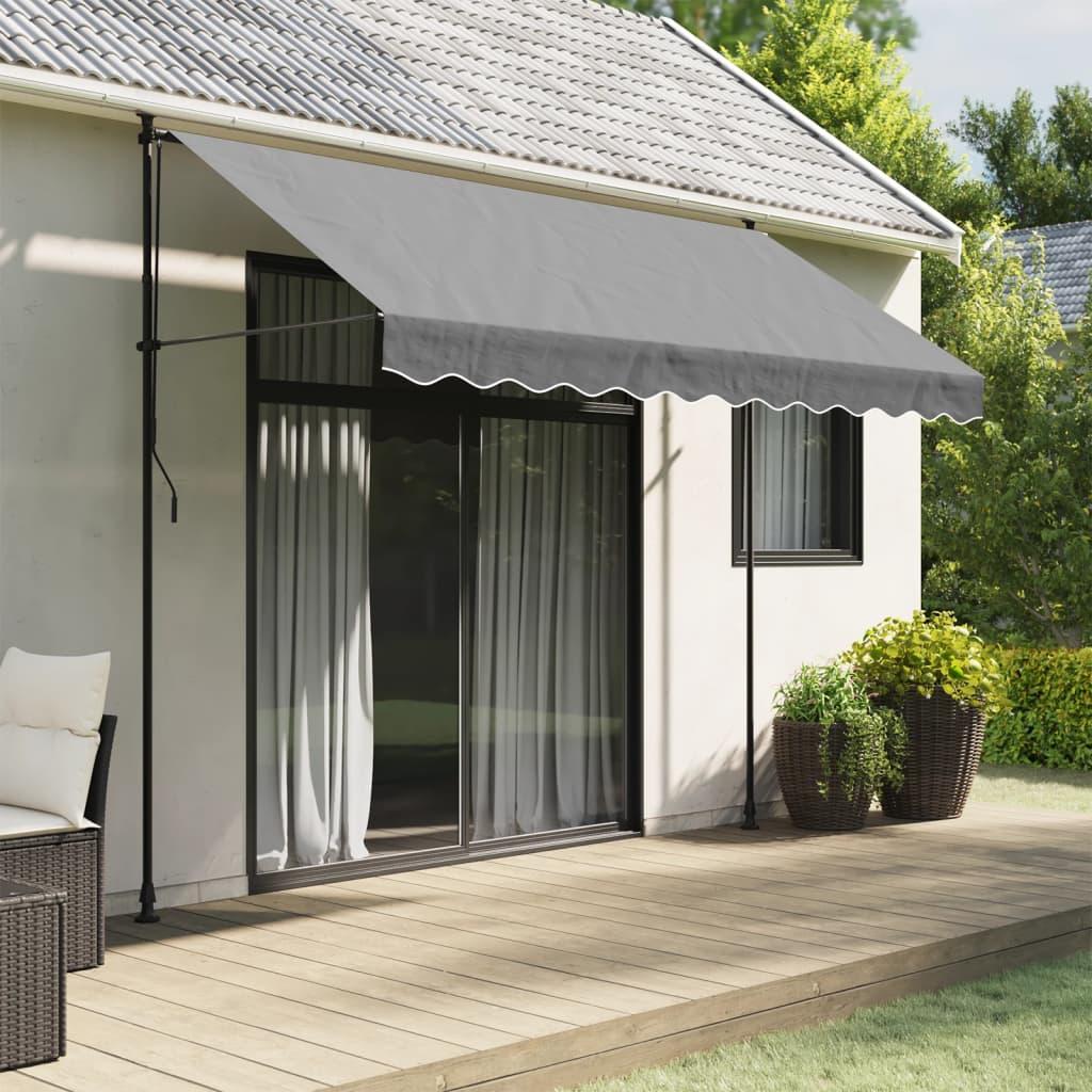 Volant til markisedug 3 m stribet antracitgrå