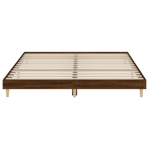 Sengeramme 140x200 cm uden madras konstrueret træ brunt eg