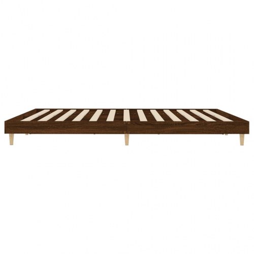 Sengeramme 140x200 cm uden madras konstrueret træ brunt eg