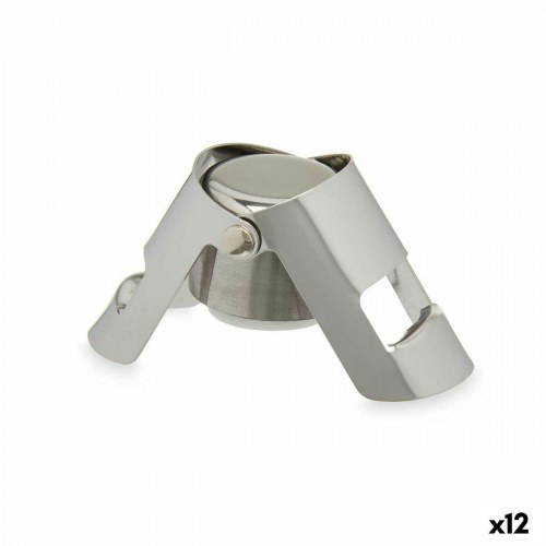 Champagneprop - Kinvara sølv, hermetisk 12-pak (silikone/rustfrit stål/plast) 6 × 5,5 × 3,5 cm