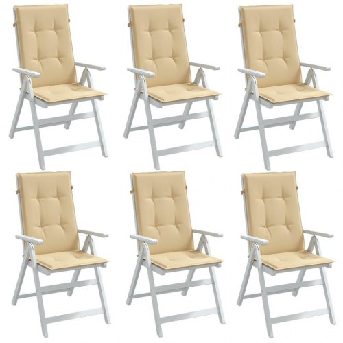 Stolehynder med høj ryg 6 stk. - meleret beige 120 x 50 cm