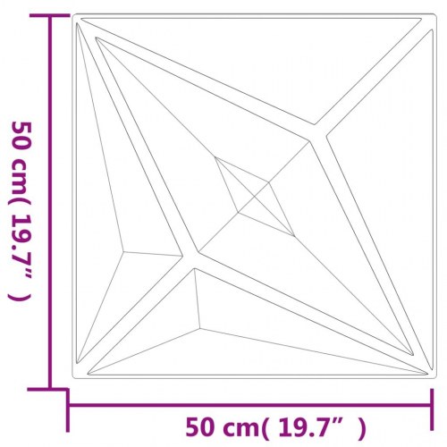 Vægpaneler 48 stk. 50x50 cm 12 m² XPS stjerne sort