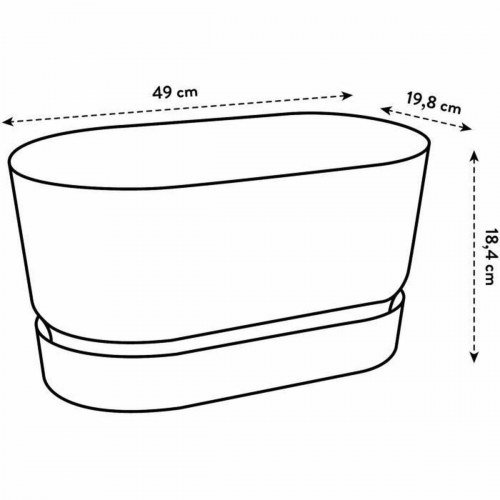 Elho Greenville Oval plantekasse - sort 50 cm