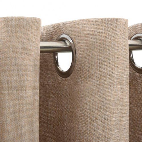 Mørklægningsgardin med øjer 290×245 cm i hør-look - beige