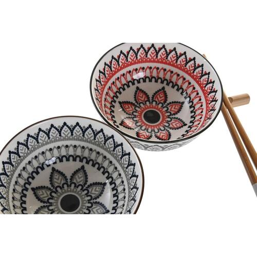 Sushi-sæt 30 x 21 x 7 cm Multifarvet Mandala Stentøj Orientalsk (6 Dele)