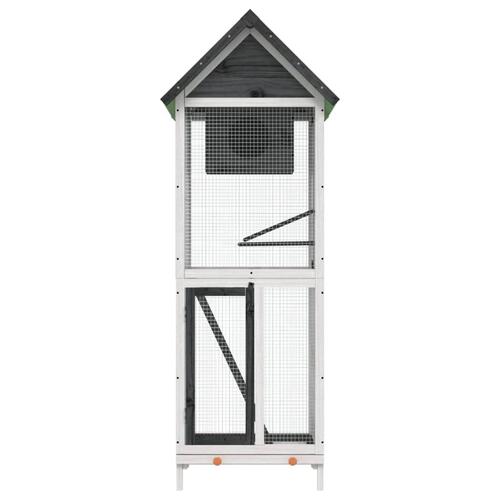 Fuglebur 60x58,5x160 cm massivt fyrretræ grå