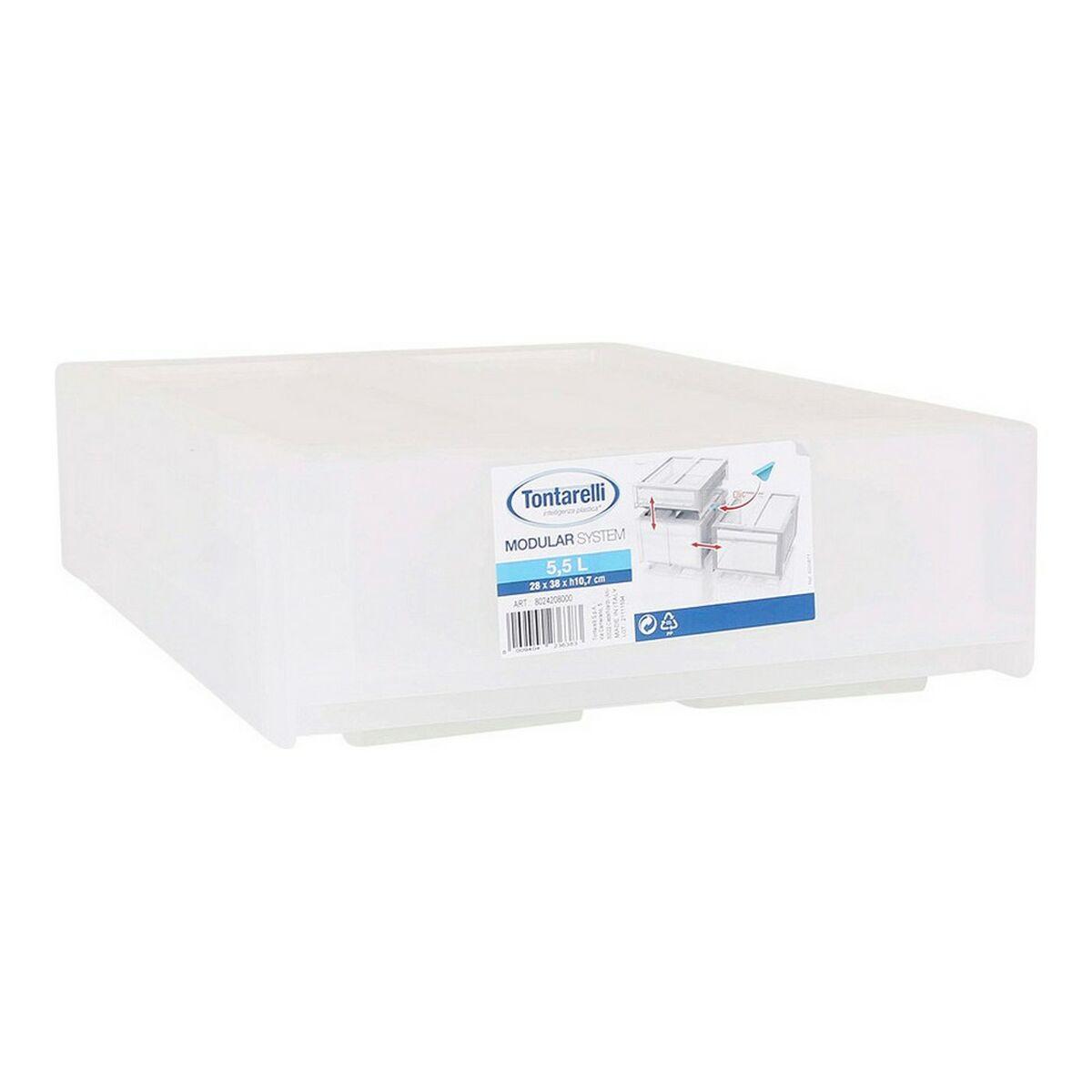 Tontarelli Modular opbevaringsboks, hvid - 29 × 38 × 10,7 cm (5,5 l)