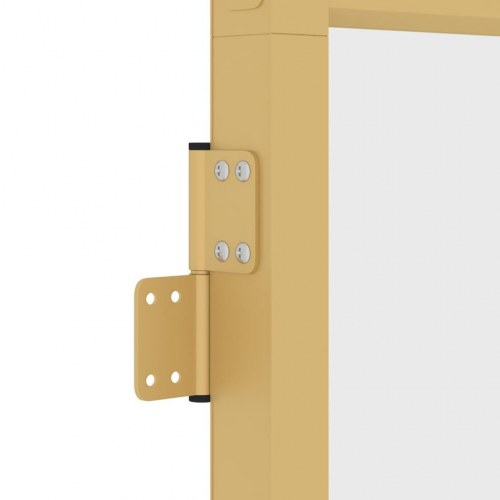 Indvendig glasdør 83 × 201,5 cm - hærdet glas og aluminiumsramme, guldfarvet
