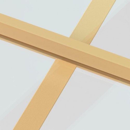 Indvendig glasdør 83 × 201,5 cm - hærdet glas og aluminiumsramme, guldfarvet