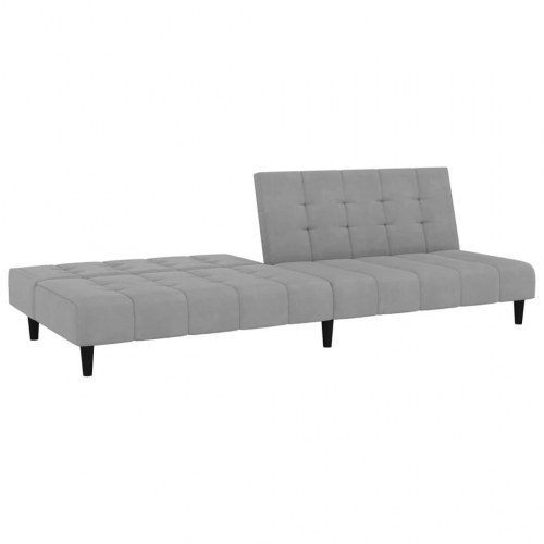 2-personers sovesofa i fløjl - lysegrå