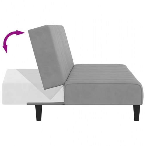 2-personers sovesofa i fløjl - lysegrå