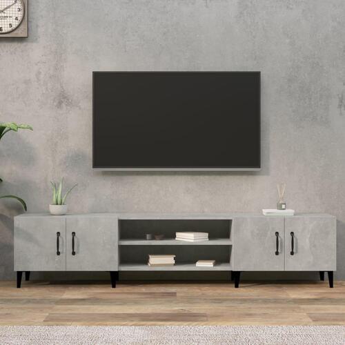 Tv-bord 180x31,5x40 cm konstrueret træ betongrå