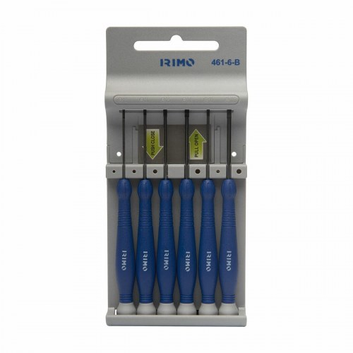 Irimo 461-6-B præcisions skruetrækkersæt, 6 dele (PH0/PH00/PH000 + 1,6/2/2,5/3 mm)