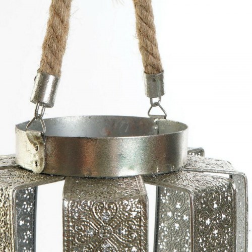 Kandelaber - sølvfarvet metal med tov, 21 × 21 × 23 cm, arabisk stil