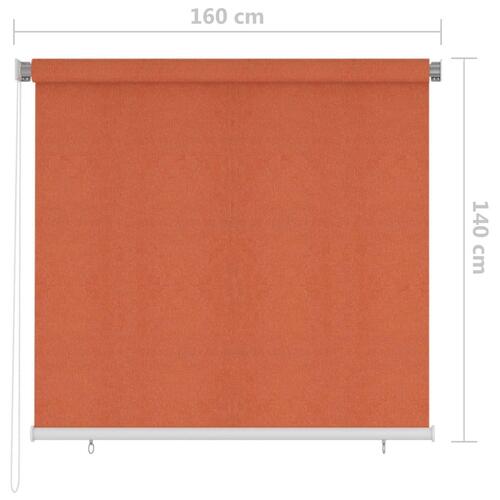 Udendørs rullegardin 160 x 140 cm orange
