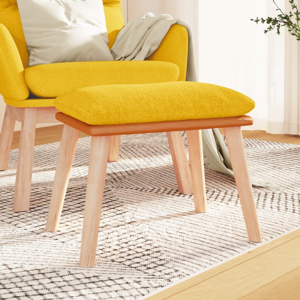 vidaXL fodskammel 45x29,5x35 cm stof og kunstlæder sennepsgul
