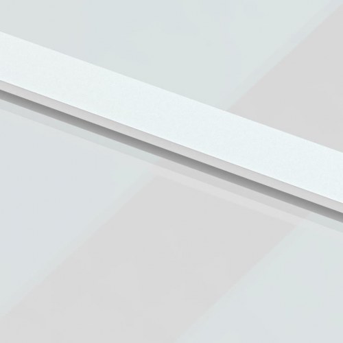 Skydedør 90×205 cm - hærdet glas og aluminium, hvid