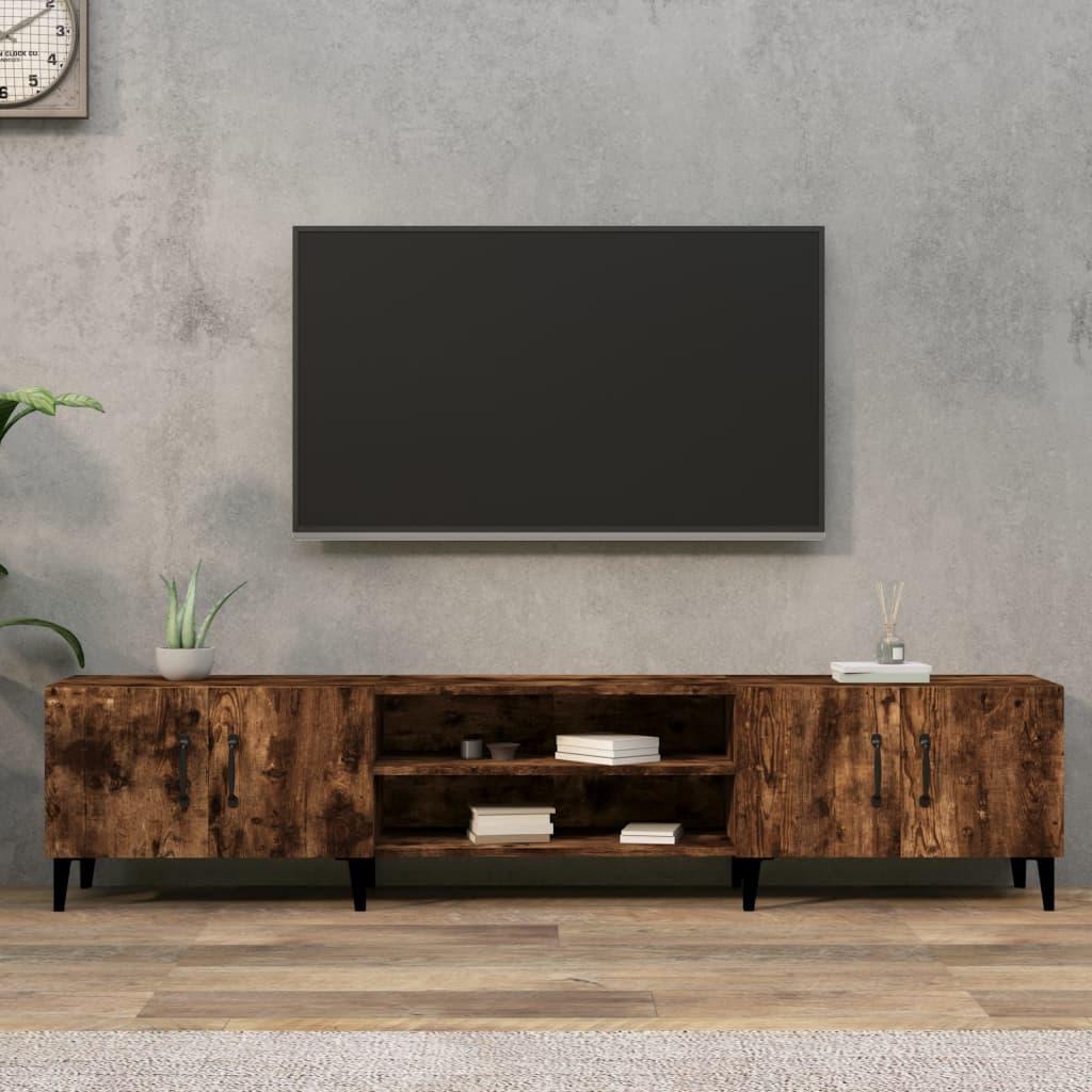 Tv-bord 180x31,5x40 cm konstrueret træ røget egetræsfarve billede