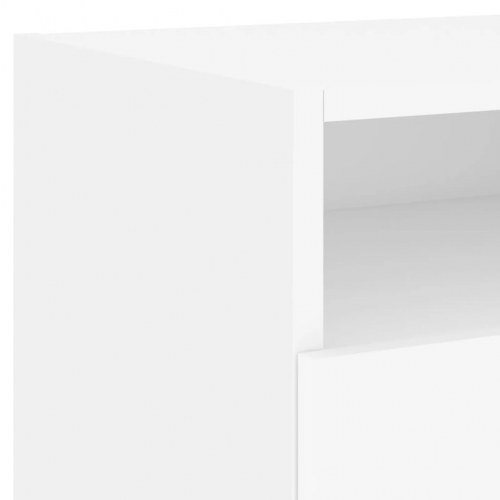 Sengeborde med LED-lys 2 stk. 40 x 39 x 37 cm - hvid