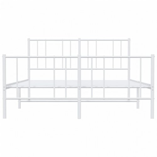 Sengeramme med sengegavl og fodgærde 120 x 200 cm - hvid