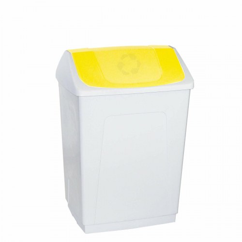 Denox papirkurv - hvid/gul, 55 l