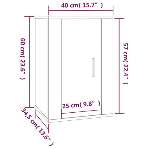 Væghængt tv-skab 40x34,5x60 cm betongrå