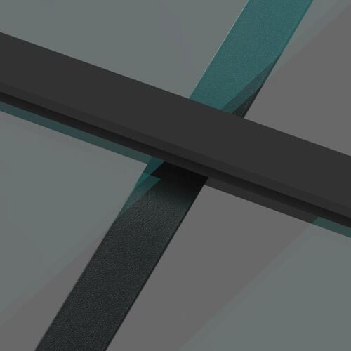 Skydedør 90x205 cm hærdet glas og aluminium sort
