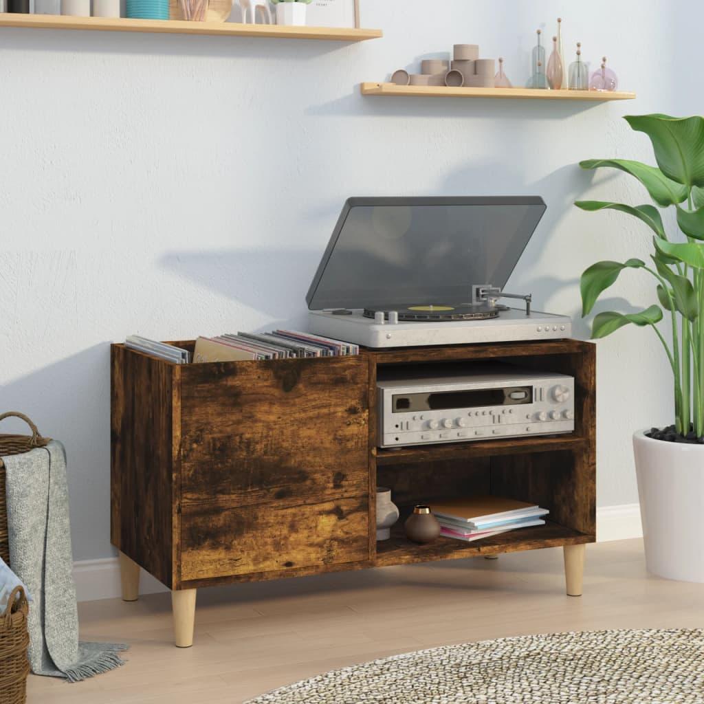 Vinylskab 84,5 × 38 × 48 cm i konstrueret træ - røget egetræsfarve