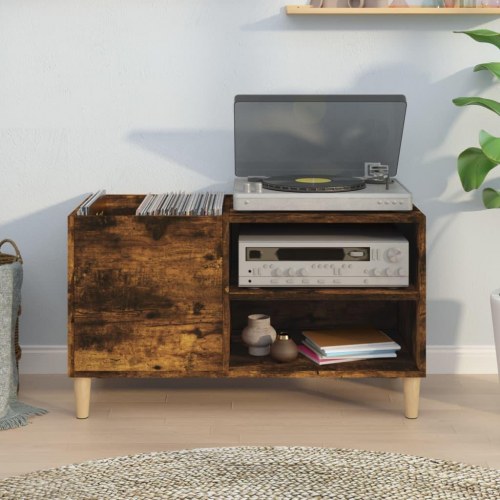 Vinylskab 84,5 x 38 x 48 cm - røget egetræsfarve