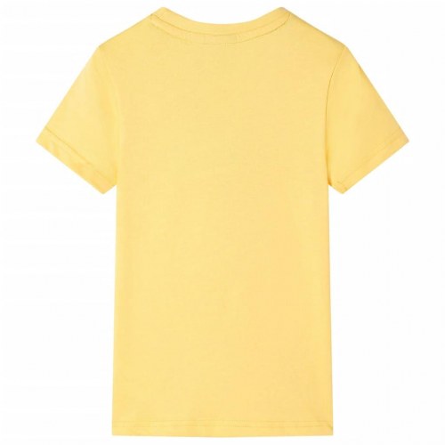 T-shirt til børn str. 92 okkergul