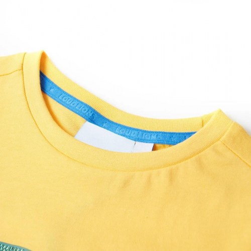 T-shirt til børn str. 92 okkergul
