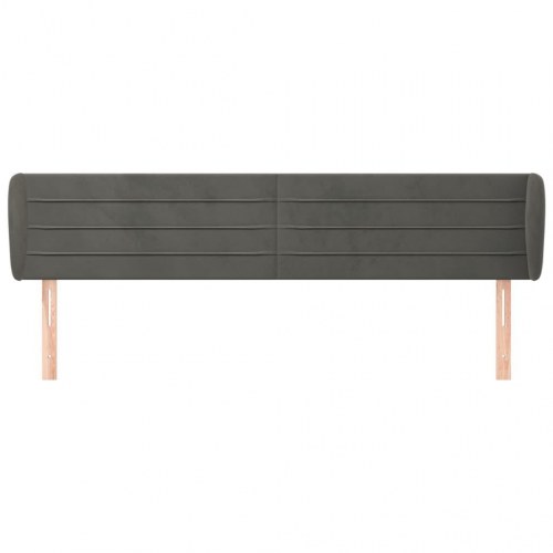 Sengegavl med kanter 203 x 23 x 78/88 cm - mørkegrå