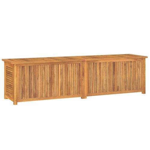 Opbevaringsboks til haven med pose 200x50x55 cm massivt teaktræ