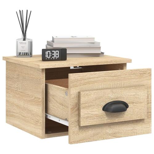 Væghængt sengebord 41,5x36x28 cm sonoma-eg