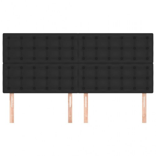 Sengegavl sort 160 x 5 x 118/128 cm i kunstlæder