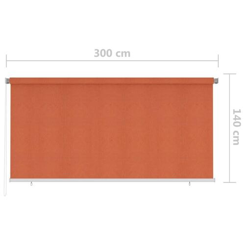 Udendørs rullegardin 300 x 140 cm orange