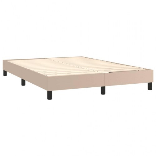 Boxspring sengeramme 140x200 cm i kunstlæder - cappuccino
