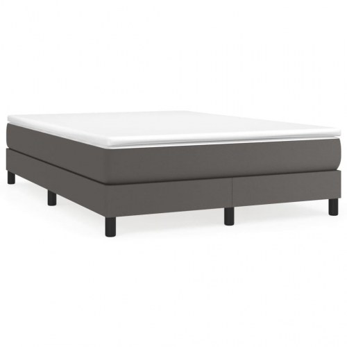 Boxspring sengeramme 140×190 cm i kunstlæder - grå