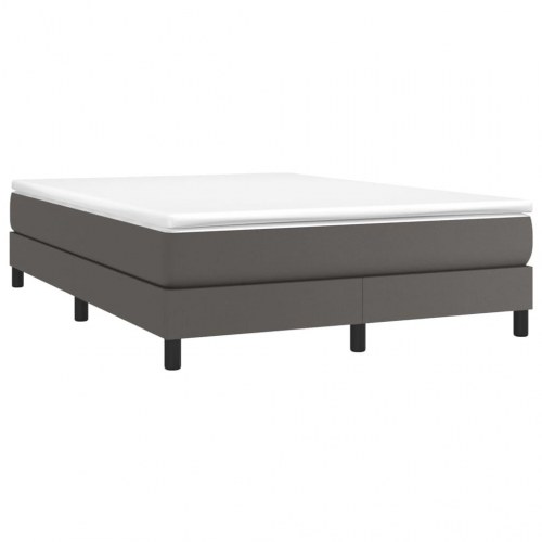 Boxspring sengeramme 140×190 cm i kunstlæder - grå