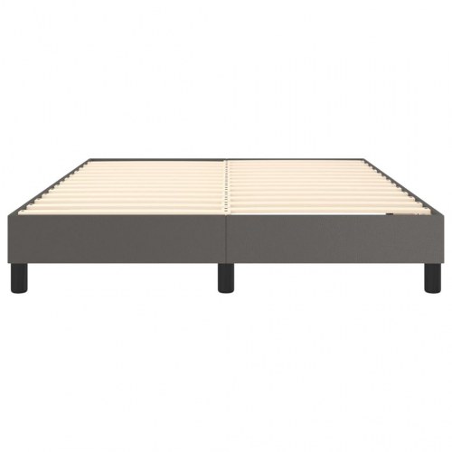 Boxspring sengeramme 140×190 cm i kunstlæder - grå