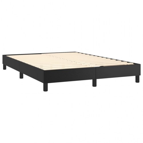 Kontinentalseng med madras 140×190 cm i kunstlæder - sort
