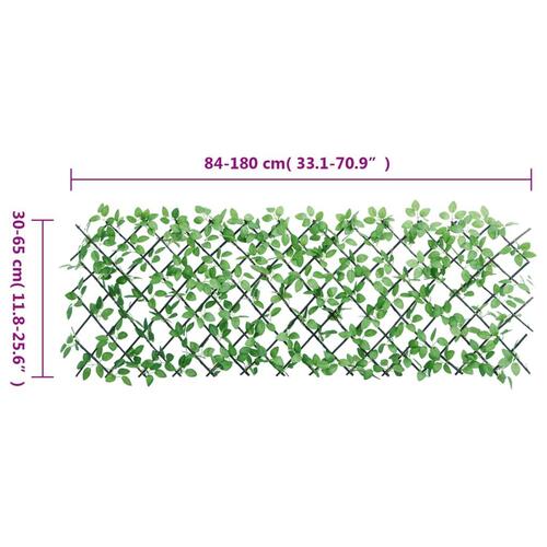 Espalier med kunstig vedbend 180x65 cm udvidelig grøn