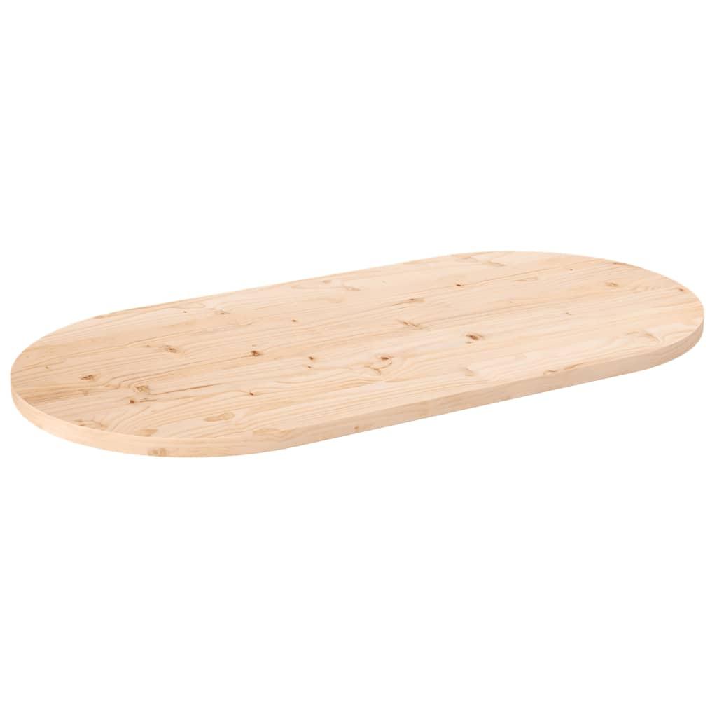 Bordplade 60X30X2,5 Cm Oval Massivt Fyrretræ - Naturfarvet / 90 x 45 x 2.5 cm