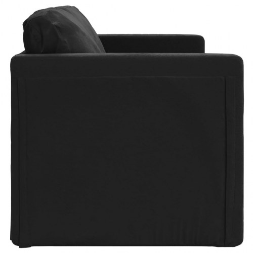 2-i-1 sovesofa i velour - sort, 122×204×55 cm
