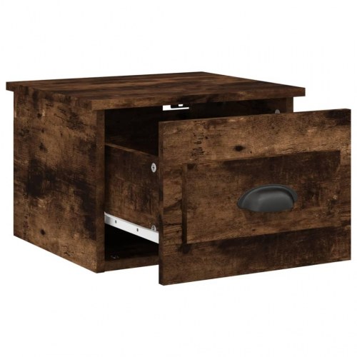 Væghængt sengebord 41,5×36×28 cm - røget egetræsfarve