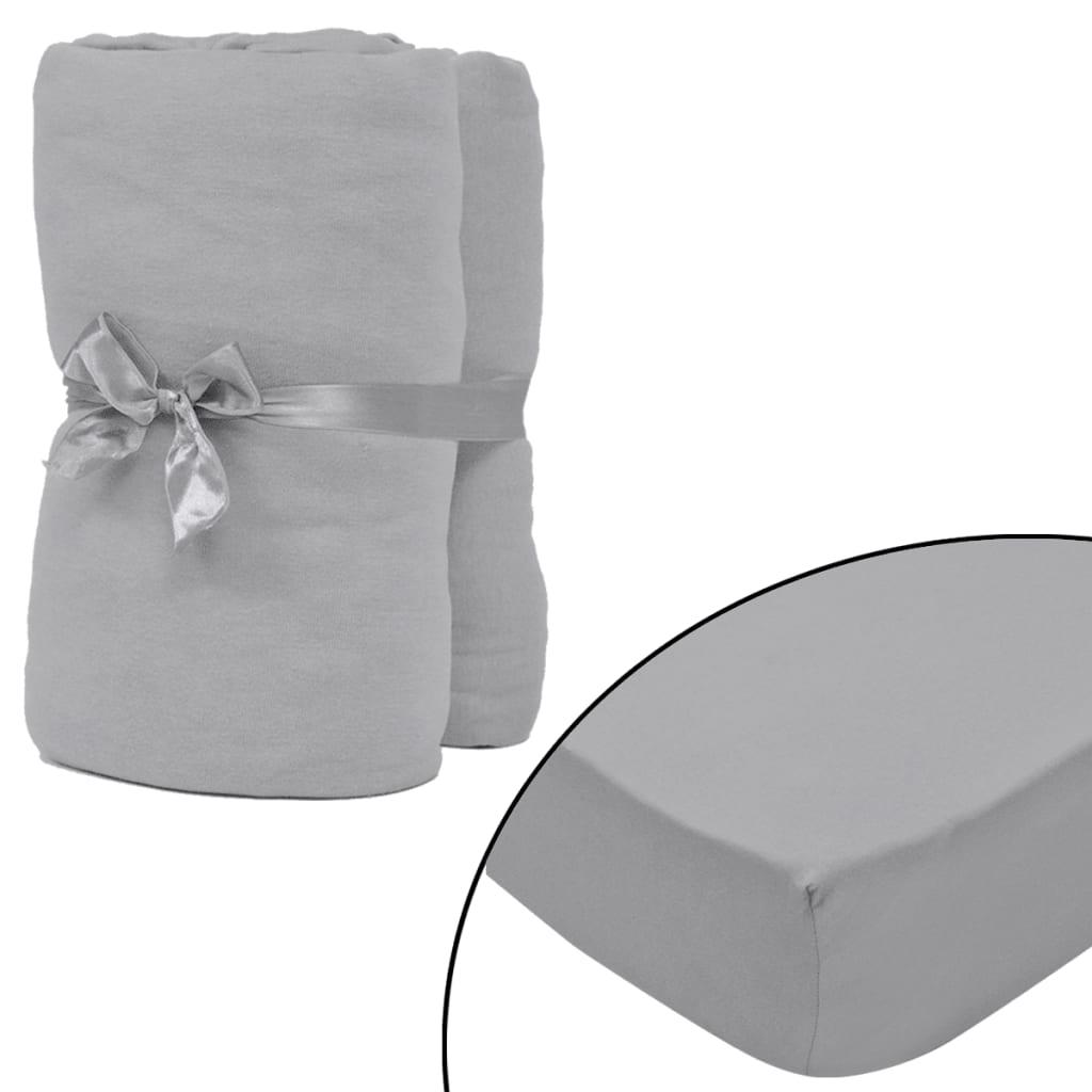 Lagner 2 styks Bomuld 160 gsm 140x200-160x200 cm Grå