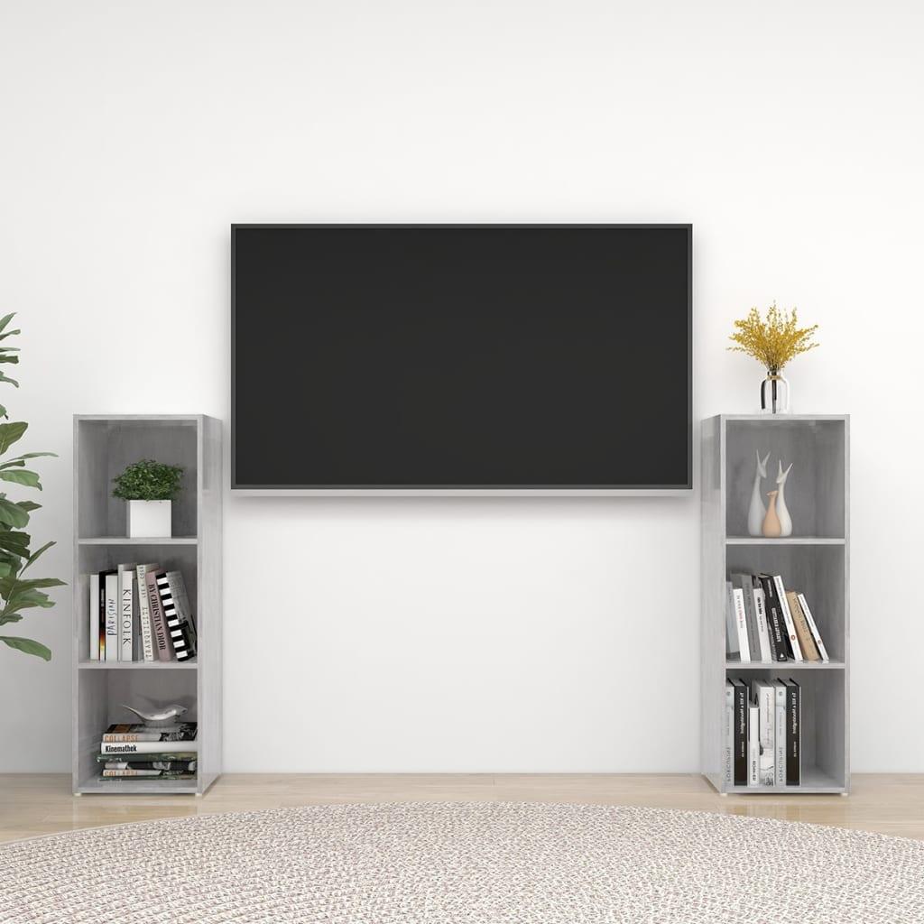 vidaXL tv-skabe 2 stk. 107x35x37 cm konstrueret træ betongrå