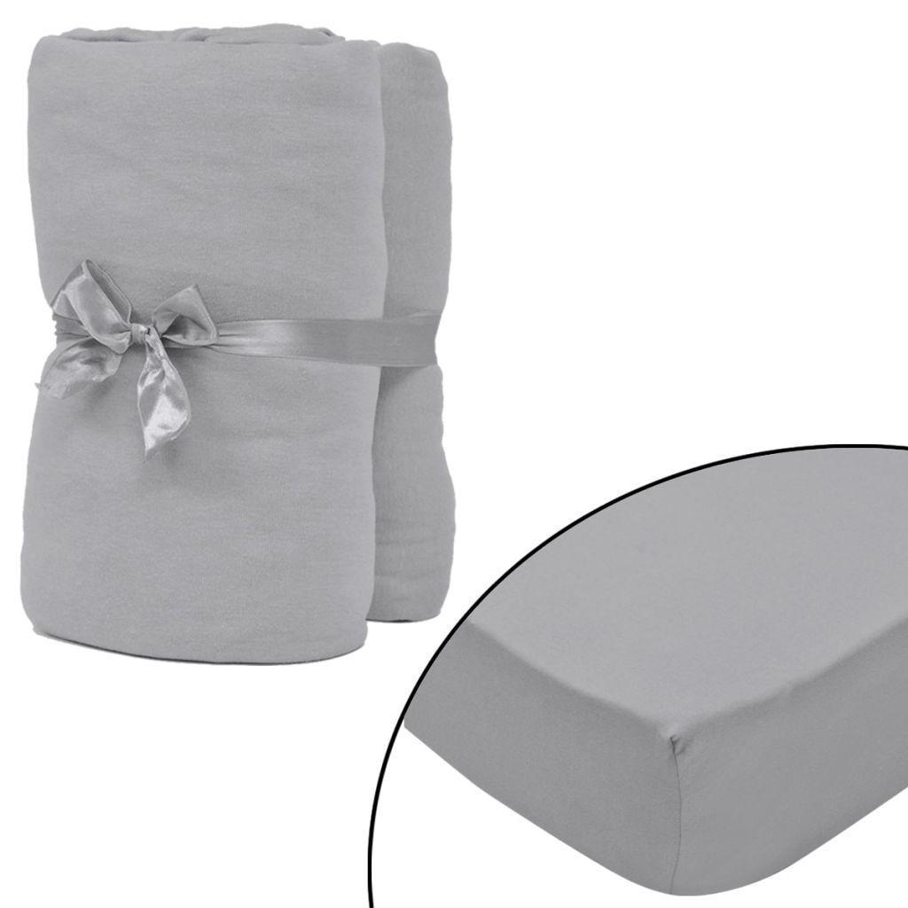 Lagner 2 styks Bomuld 160 gsm 180x200-200x220 cm Grå