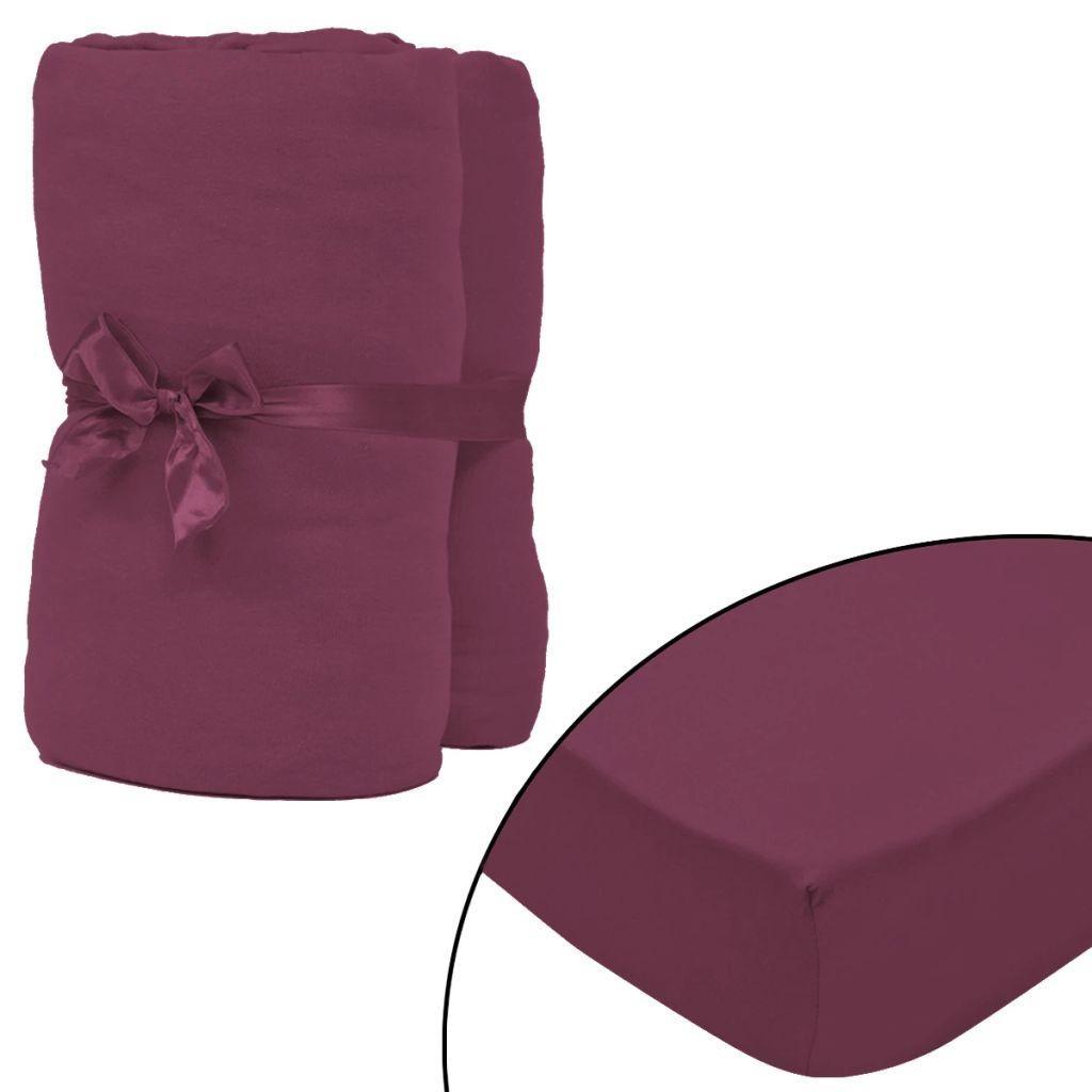 Lagner 2 styks Bomuld 160 gsm 140x200-160x200 cm Bourgogne